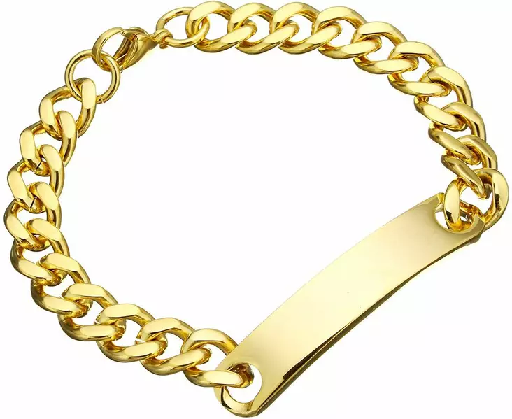 Caleb Laattaranneketju Kullattu GRK001G - Teräksiset rannekorut - GRK001G - 1