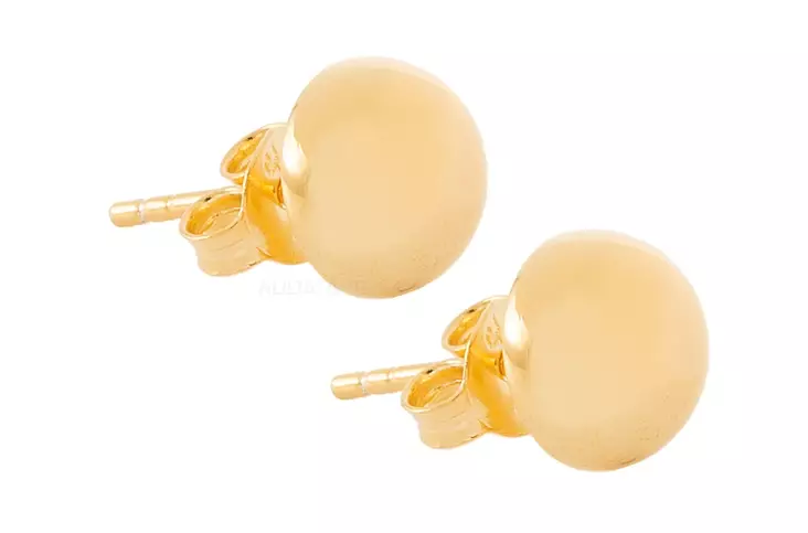 Kullattu puolipallo 8mm c10759g - Hopeiset korvakorut - C10759G - 1