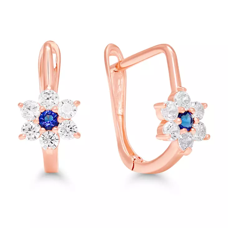 Kultaiset korvakorut Sinisafiiri - Korvakorut - 6-E43215ZsinRG - 1