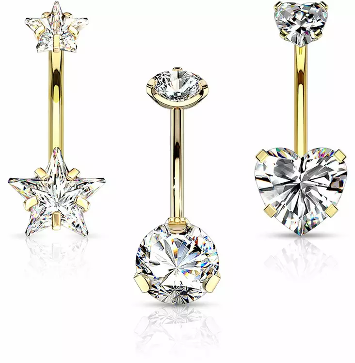 Napakoru set 3 kpl Gold - Lävistyskorut - V12G - 1