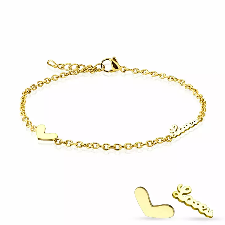 Nilkkaketju Love sydän HN278-G - Nilkkakorut - HN278-G - 1