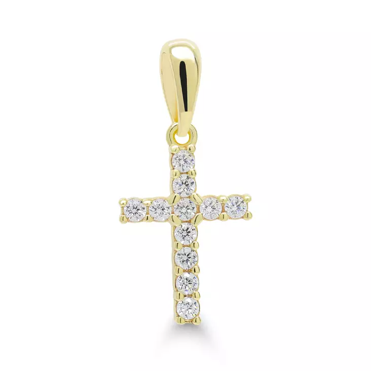 Hopearisti zirkonein 23x11mm kullattu - Kaulakorut ja riipukset - S4060ZG - 1