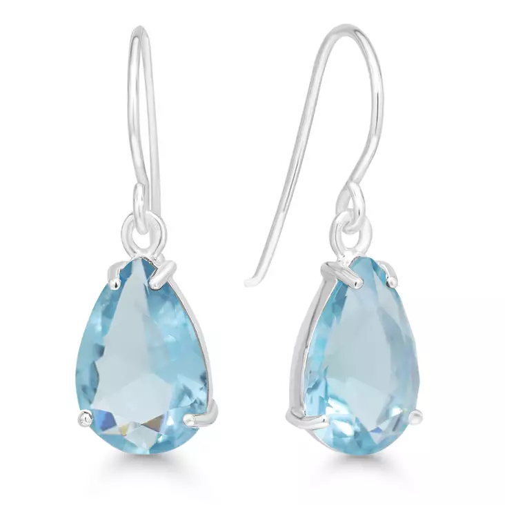 Hopeakorvakorut koukulla pisaranmuotoine - Hopeiset korvakorut - WE-67741ag - 1