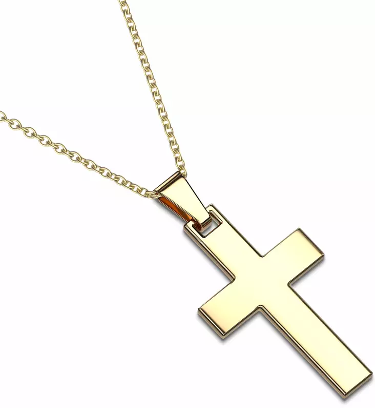 Ter=C3=A4sristi Kulta 35x20mm 50cm - Teräksiset kaulakorut - H7000G - 1