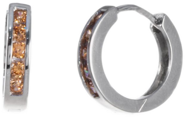 Kreoli hopeaa Shampanja zirkonit - Hopeiset korvakorut - C10142SH - 1