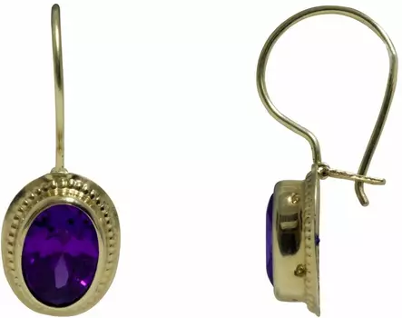 Kame koukku viistekivi lila 6x8 mm K40060LI - Kultaiset korvakorut - K40060LI - 1