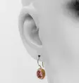 Korvakorut Kame koukku viistekivi pink 6x8mm - Kultaiset korvakorut - K40060PI - 2