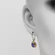Kultaiset korvakorut lilalla kivellä - Kultaiset korvakorut - K40074LI - 2