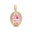 KK riipus 6x8mm ovaali pinkki zirkon - Kultaiset riipukset - K10061PI - 2