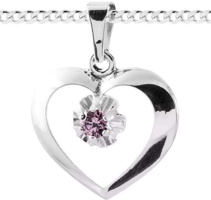 Avosyd=C3=A4n riipus zirkonilla H1211PI - Hopeiset kaulakorut - H1211PI - 1