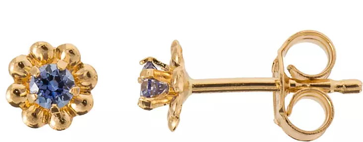 Korvakorut Kukkakivi tappi 2mm Aqua - Kultaiset riipukset - K20191SI - 1