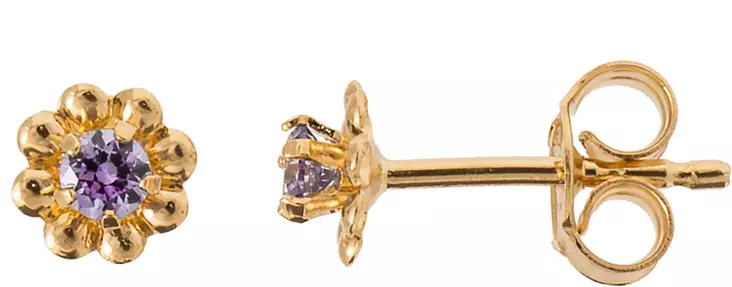 Korvakoru Kukkakivi tappi 2mm pink - Kultaiset korvakorut - K20191PI - 1