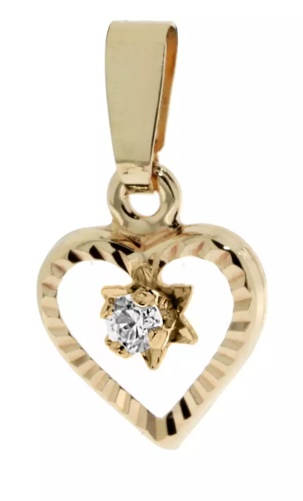 Kultainen syd=C3=A4nriipus kirkkaalla zirkonilla - Ystävänpäivä - K10185KI - 1