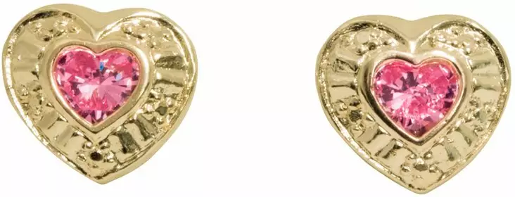 Syd=C3=A4n korvakoru pink tappi K20236PI - Kultaiset korvakorut - K20236PI - 1