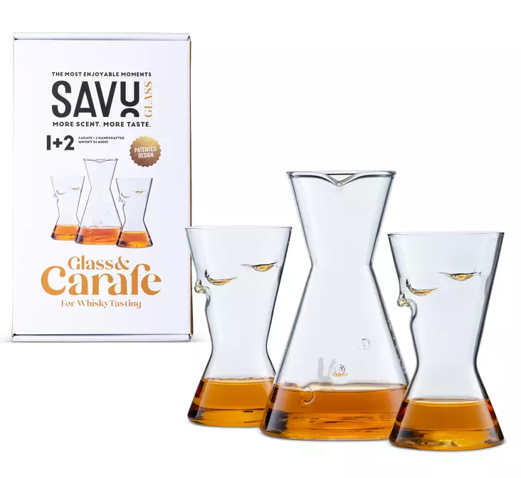 Savu karahvi ja kaksi viskilasia - Lifestyle tuotteet - SAVUKARAHVISETTI - 1