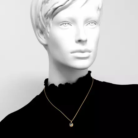 Kamee viistehiottu zirkon Akvamarin 8x6mm - Kultaiset riipukset - K10061AK - 2