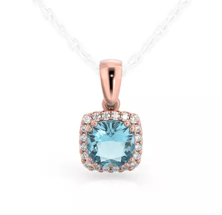 Festive Elsa timanttiriipus akvamariinilla, punakulta 14-592-090A-PK - Timanttiriipukset - 14-592-090A-PK - 1