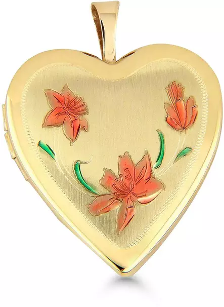 Hopeamedaljonki kullattu syd=C3=A4n 21mm - Lahjaideat naisille - SPL-10345K - 1