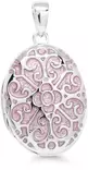 Vaaleanpunainen hopeamedaljonki - Lahjaideat naisille - WP-38558PINK - 1