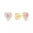 Kultakorvakorut sydän zirkoneilla - Ystävänpäivä - K-E57905Zpink - 1