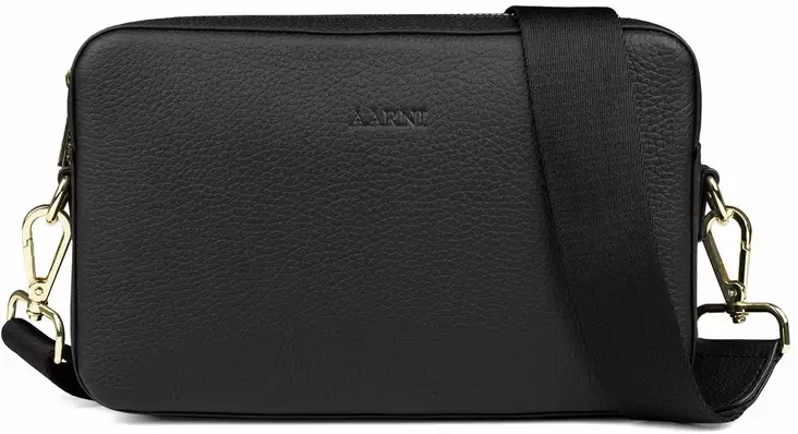 Aarni iso olkalaukku, musta kullan v=C3=A4risill=C3=A4 yksityiskohdill=
a - Korttikotelot ja rasiat - OLKA-ISO-MUSTA-K - 1