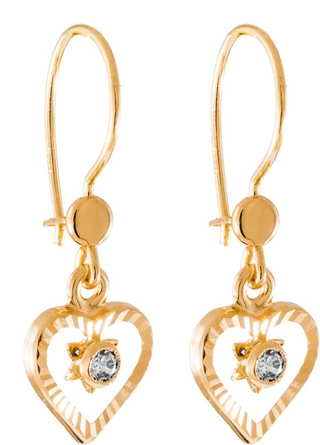 Avosyd=C3=A4n koukkukorvakorut zirkonilla K40040K - Kultaiset korvakorut - K40040K - 2