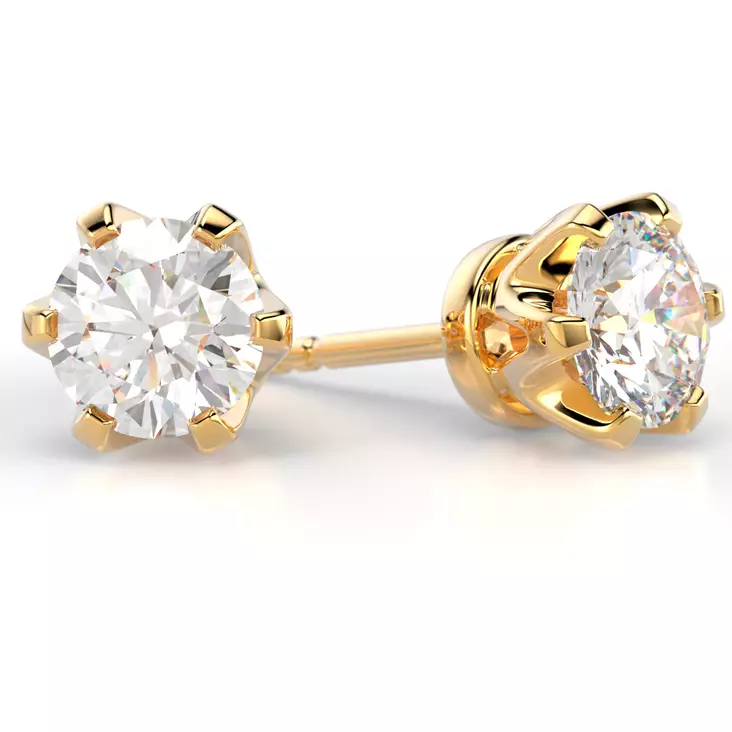Festive Classic timanttikorvakorut 129-100K keltakulta - Timanttikorvakorut - 14-129-100K - 1