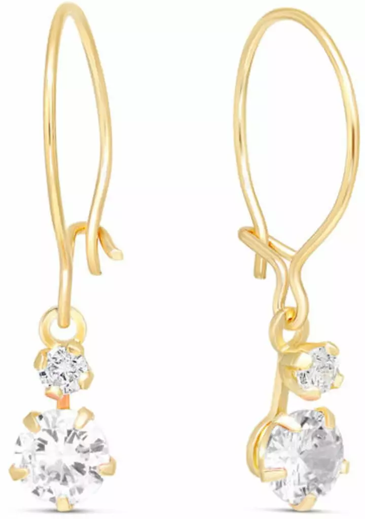 K40140K Kultakorvakoru zirkonioilla kirkas - Kultaiset korvakorut - K40140K - 1