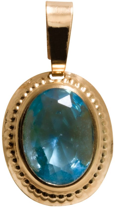 Kamee viistehiottu zirkon Akvamarin 8x6mm - Kultaiset riipukset - K10061AK - 1