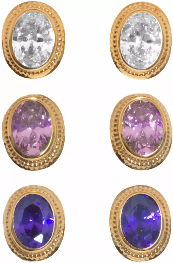 Kame viistehioutlla zirmonilla 8x6mm K20059 - Kultaiset korvakorut - K20059K - 1