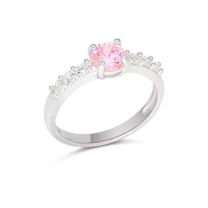 Kastesormus pinkeillä zirkoneilla hopeaa - Kastesormukset - 6-8133ZPINK - 1