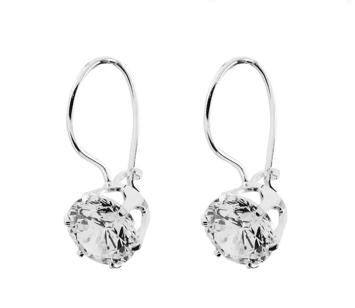 Koukkukorvakorut zirkoneilla H4104K - Hopeiset korvakorut - H4104K - 1