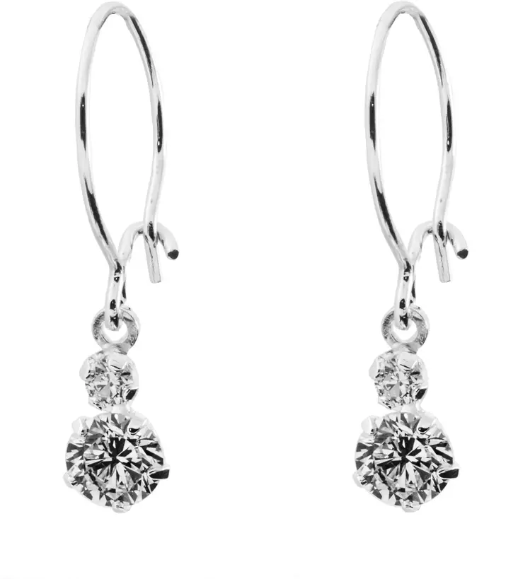 Koukkukorvakorut zirkoneilla H4130K - Hopeiset korvakorut - H4130K - 1