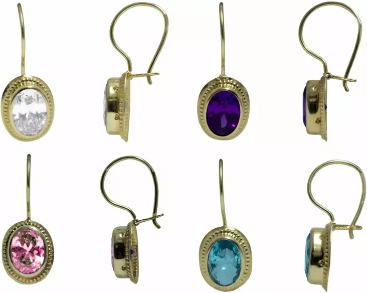 Kame koukku viistekivi K40060 - Kultaiset korvakorut - K40060AK - 1