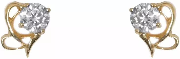 Korvakoru lehdykk=C3=A4 kirkas zirkoni tappi K20169K - Kultaiset korvakorut - K20169K - 1