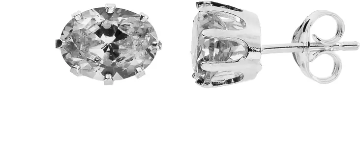 Korvakorut kirkkaat ovaalit zirkonit H2180K - Hopeiset korvakorut - H2180K - 1