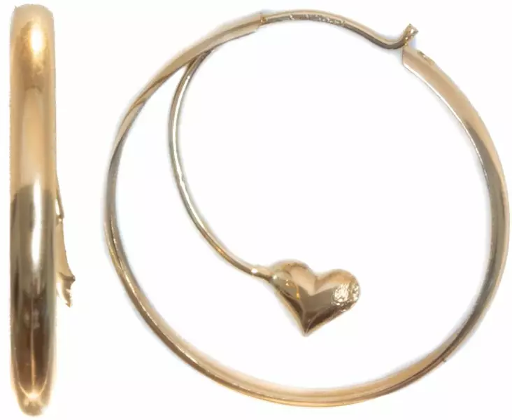 Syd=C3=A4n rengas 2x20mm K30048 - Kultaiset korvakorut - K30048K - 1