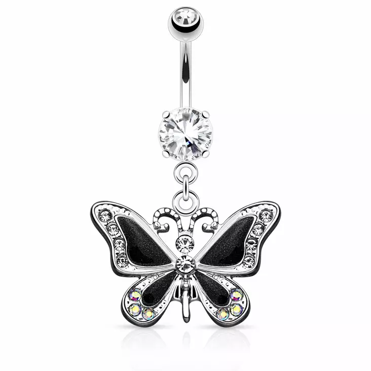 Napakoru Perhonen Musta N149-K - Lävistyskorut - N149-K - 1