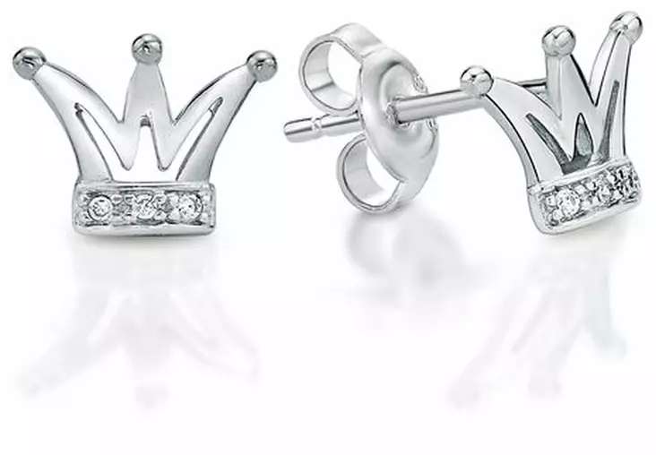 Prinsessan kruunu korvakorut - Hopeiset korvakorut - C70468K - 1