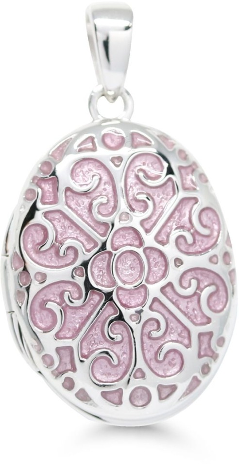 Vaaleanpunainen hopeamedaljonki - Lahjaideat naisille - WP-38558PINK - 1