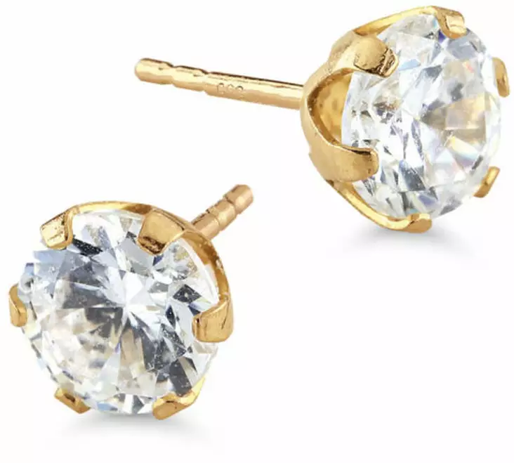 Zirkon tappi 5 mm kirkas K20004K - Kultaiset korvakorut - K20004K - 2