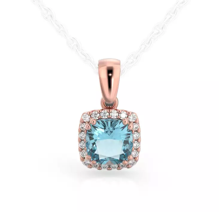 Festive Elsa timanttiriipus akvamariinilla, punakulta 14-592-090A-PK - Timanttiriipukset - 14-592-090A-PK - 1