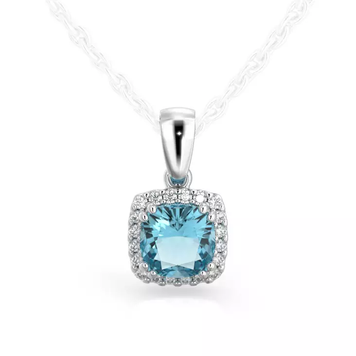 Festive Elsa timanttiriipus akvamariinilla, valkokulta 14-592-090A-VK - Timanttiriipukset - 14-592-090A-VK - 1