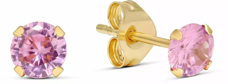 Kultaiset korvakorut pinkin värisillä zirkoneilla 6-GE-1186pink - Kultaiset korvakorut - 6-GE-1196pink - 1