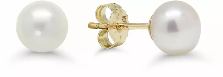 Kultaiset helmikorvakorut 6mm - Kultaiset korvakorut - 6-GE-6valk - 1