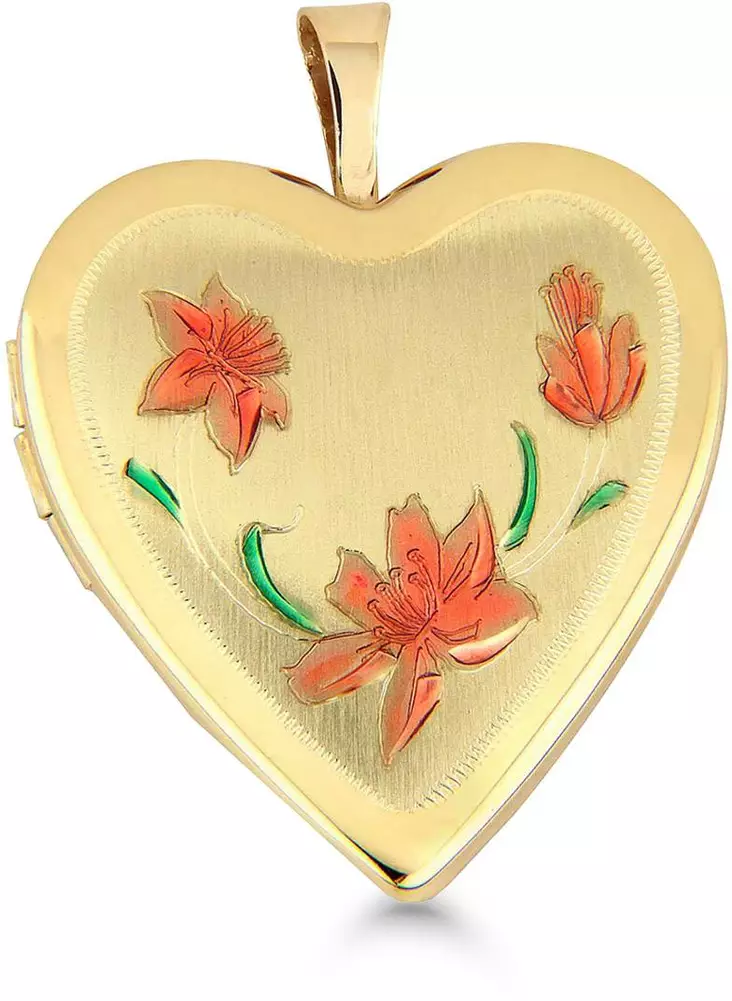 Hopeamedaljonki kullattu syd=C3=A4n 21mm - Lahjaideat naisille - SPL-10345K - 1