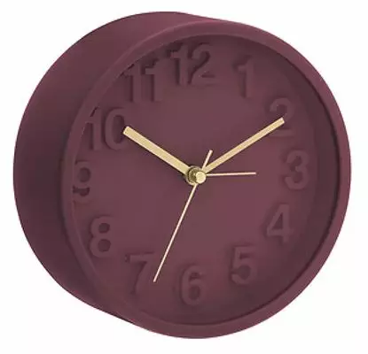 Herätyskello 3D 13cm Pyöreä Lila - Herätyskellot - Z918L - 1