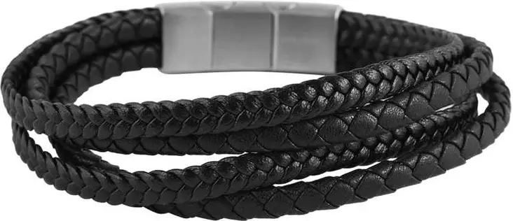 Basie nahkarannekoru musta SH393BL - Miesten rannekorut - SH393BL - 1