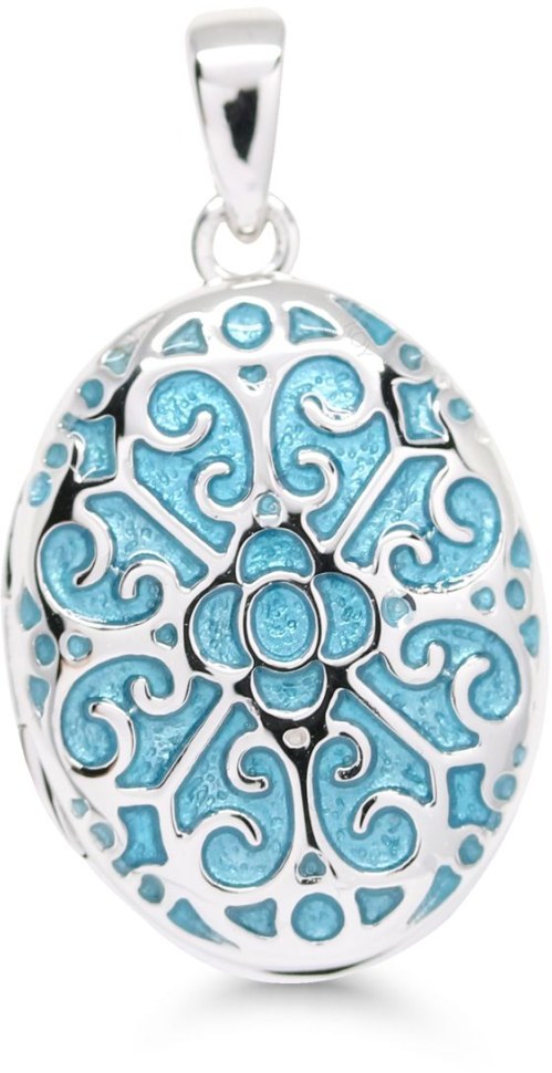 Vaaleansininen hopeamedaljonki - Lahjaideat naisille - WP-38558SIN - 1