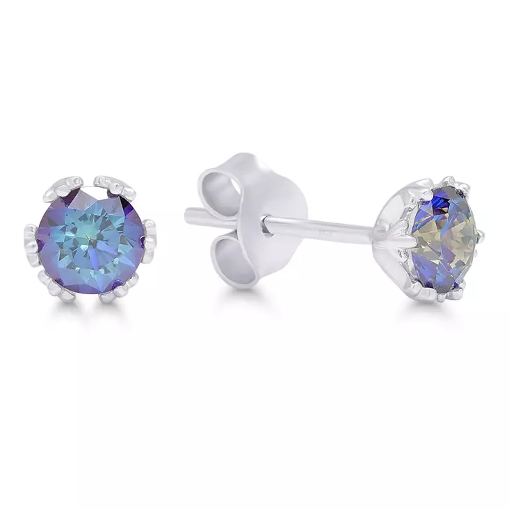 Hopea korvakorut sinisillä zirkoneilla - Hopeiset korvakorut - 73763sin - 1